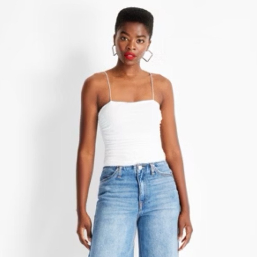 White Fitted Sleeveless Camisole